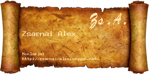 Zsarnai Alex névjegykártya